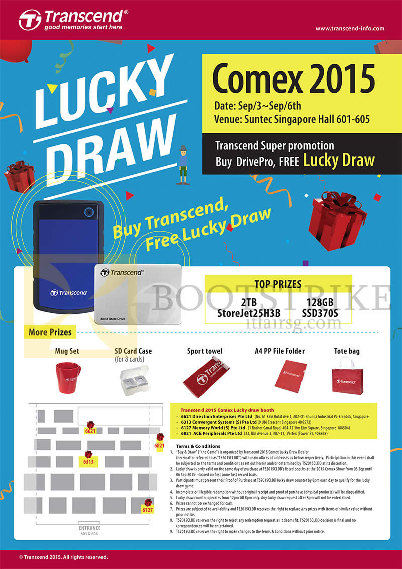 COMEX 2015 price list image brochure of Convergent Transcend Lucky Draw