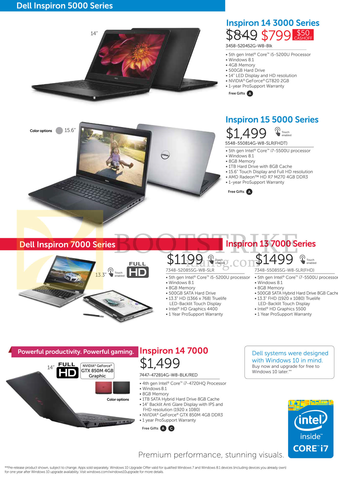 COMEX 2015 price list image brochure of Dell Notebooks Inspiron 14 3000, 15 5000, 13 7000, 14 7000 Series