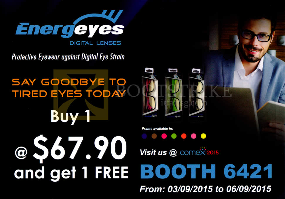 COMEX 2015 price list image brochure of Energeyes Digital Lenses