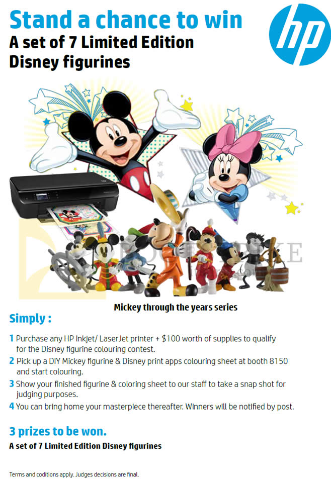 COMEX 2015 price list image brochure of HP Chance To Win Limited Edition Disney Figurines