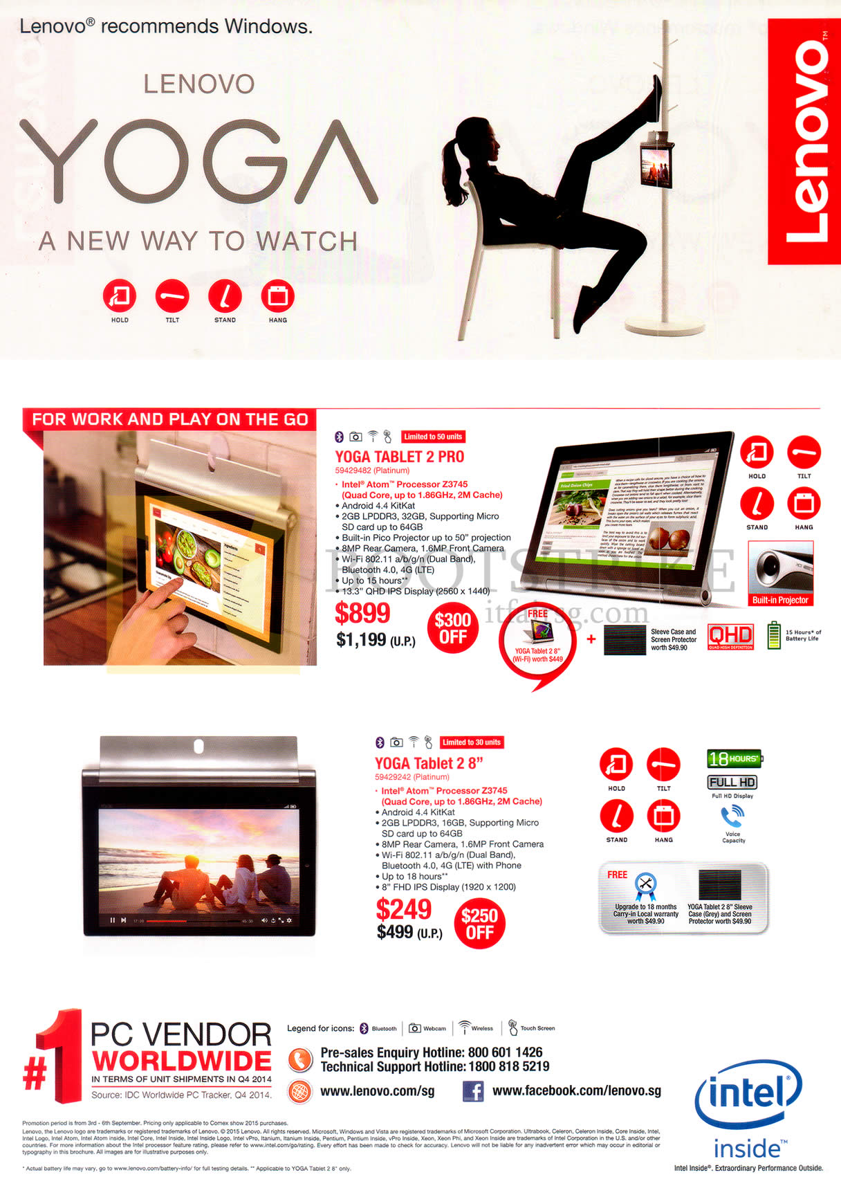 COMEX 2015 price list image brochure of Lenovo Tablets 2 Pro 59429842, 2 8.0 59429242