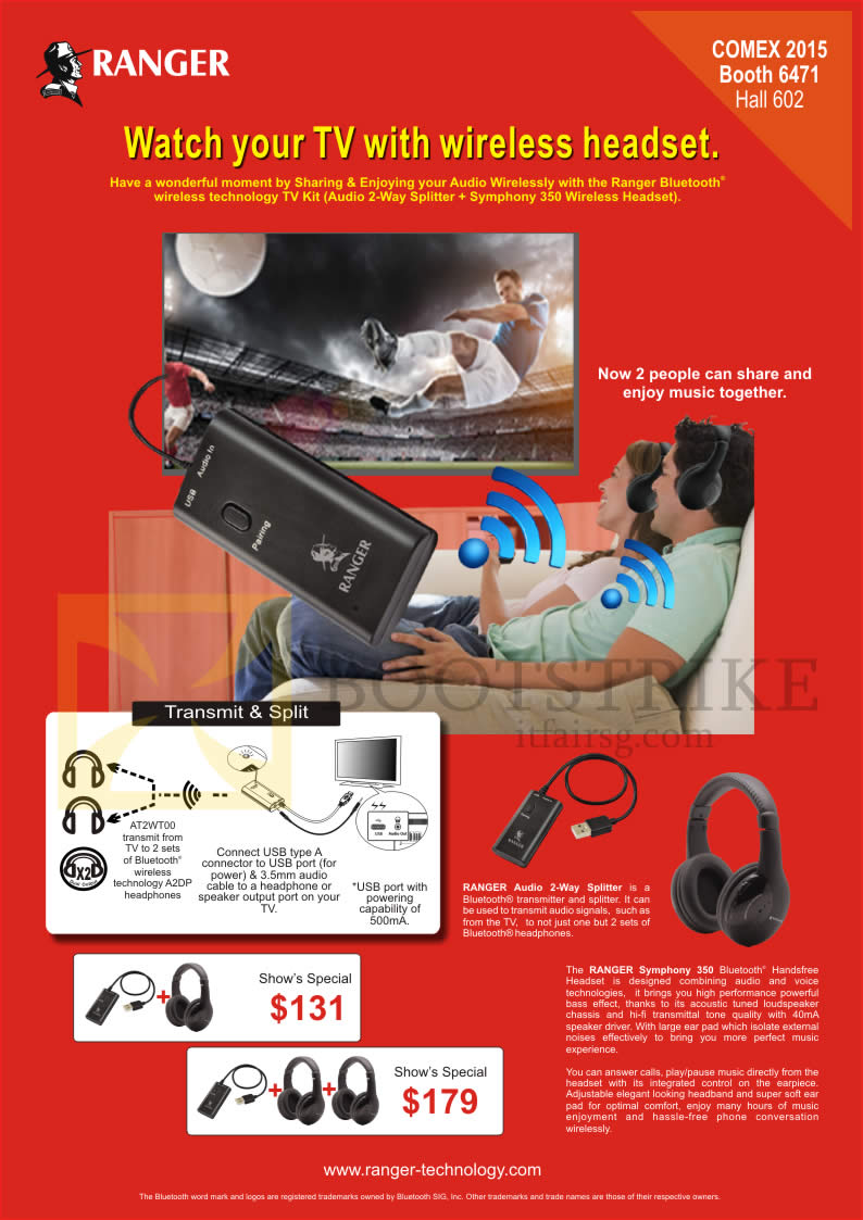 COMEX 2015 price list image brochure of Ranger Wireless Audio Streaming TV Pack