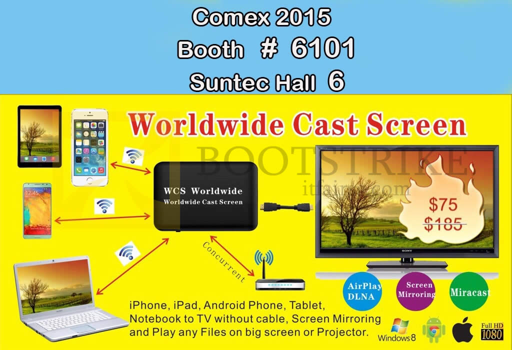 COMEX 2015 price list image brochure of Worldwide Computer Services Worldwide Cast Screen