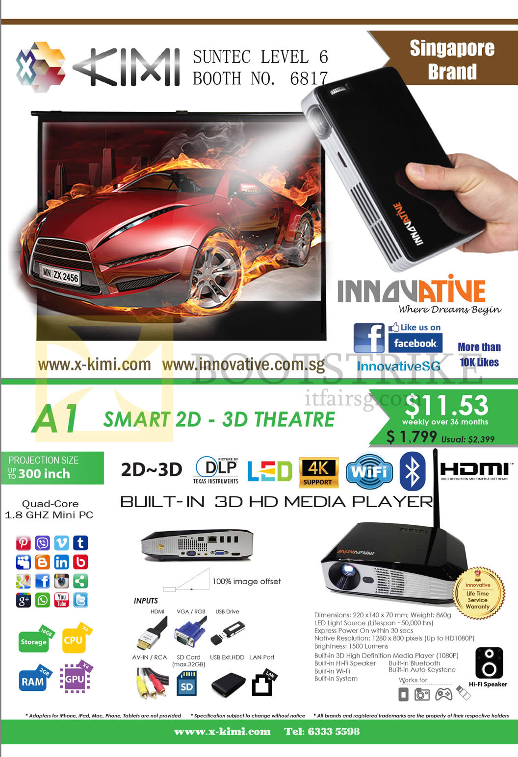 COMEX 2015 price list image brochure of X-Kimi Innovative A1 HD Media Player