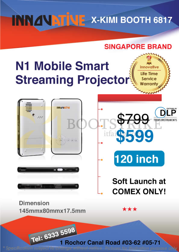 COMEX 2015 price list image brochure of X-Kimi Innovative Projector N1