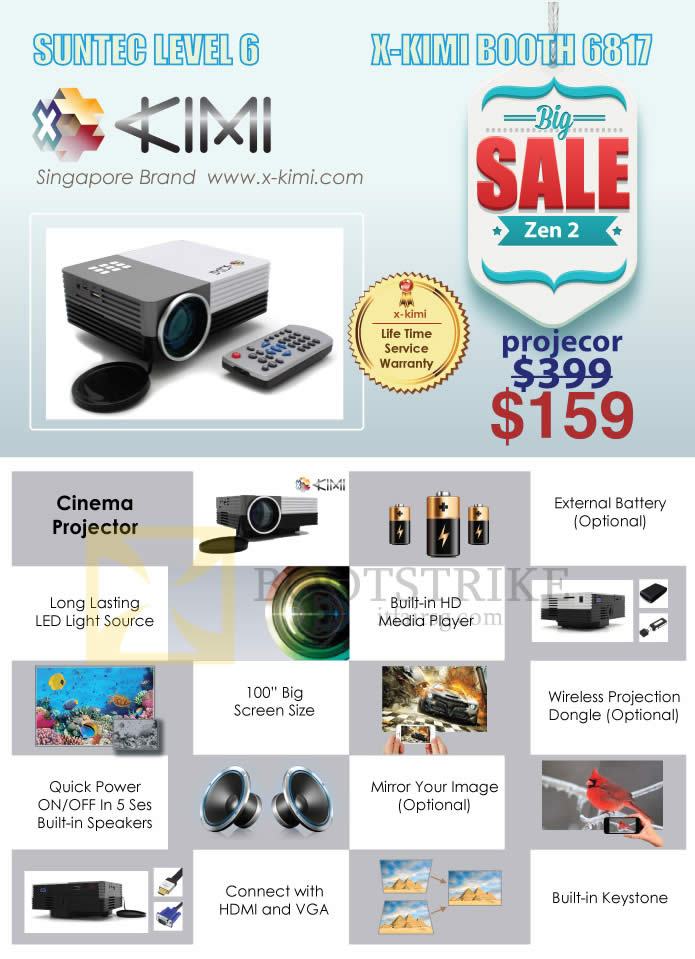 COMEX 2015 price list image brochure of X-Kimi Projector Zen 2