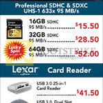 Lexar Professional SDHC, SDXC, Card Reader, 16GB, 32GB, 64GB, USB 3.0, USB3.0 Dual Slot
