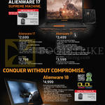 Notebooks Alienware AW17-471113G-W8-SLR, AW17-471114G-W8-SLR GTX980, AW18-491111G-W8-SLR DualGTX880M