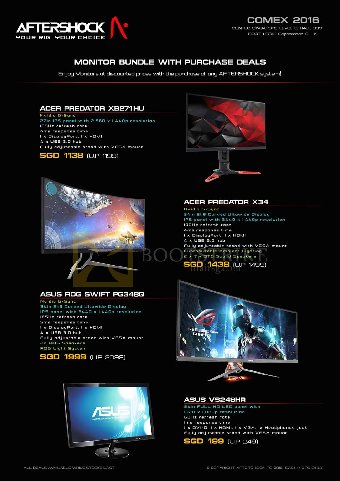 COMEX 2016 price list image brochure of Aftershock Monitor Bundle With Purchase Deals