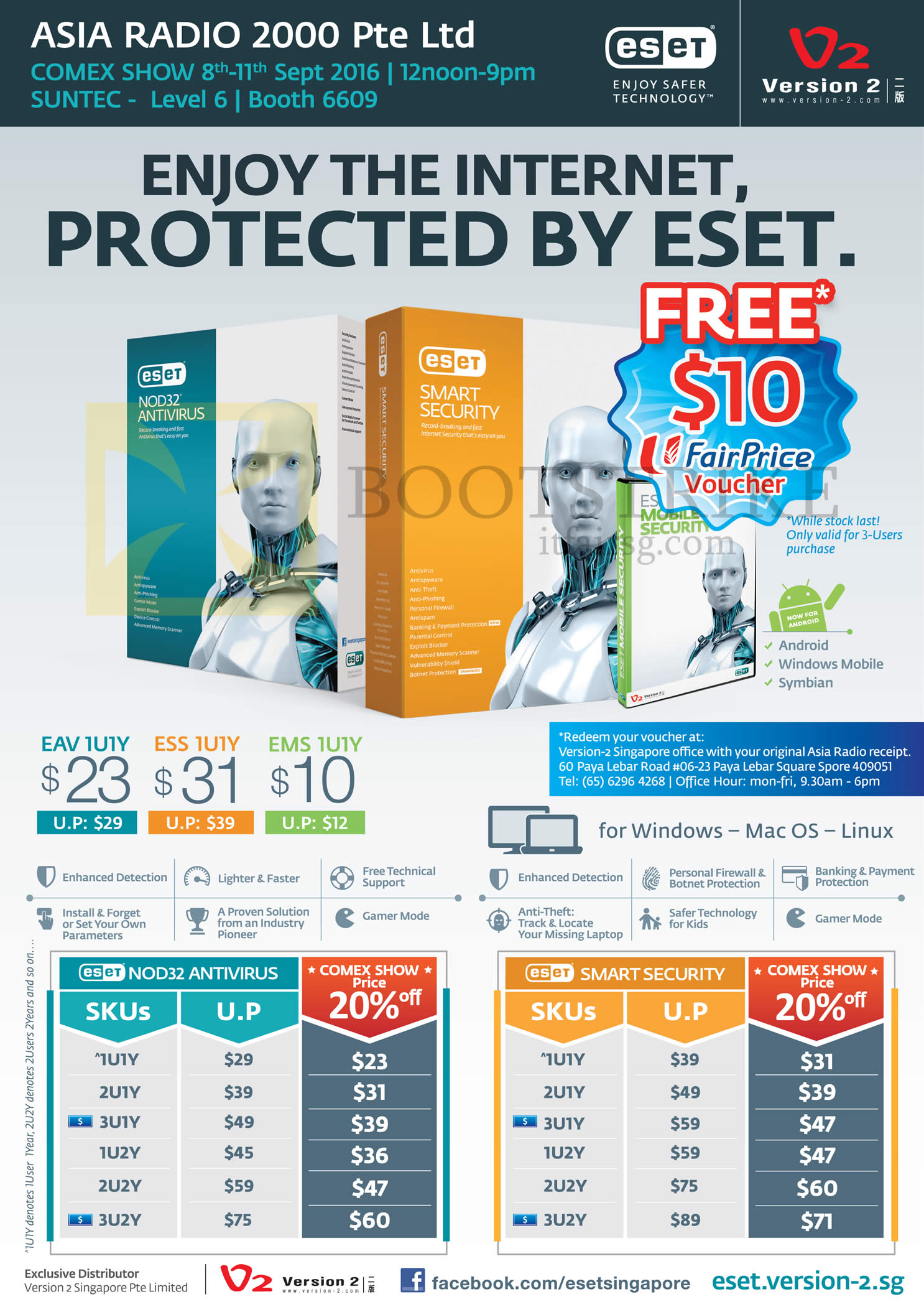 COMEX 2016 price list image brochure of Asia Radio ESET Smart Security, Nod32 Antivirus Software