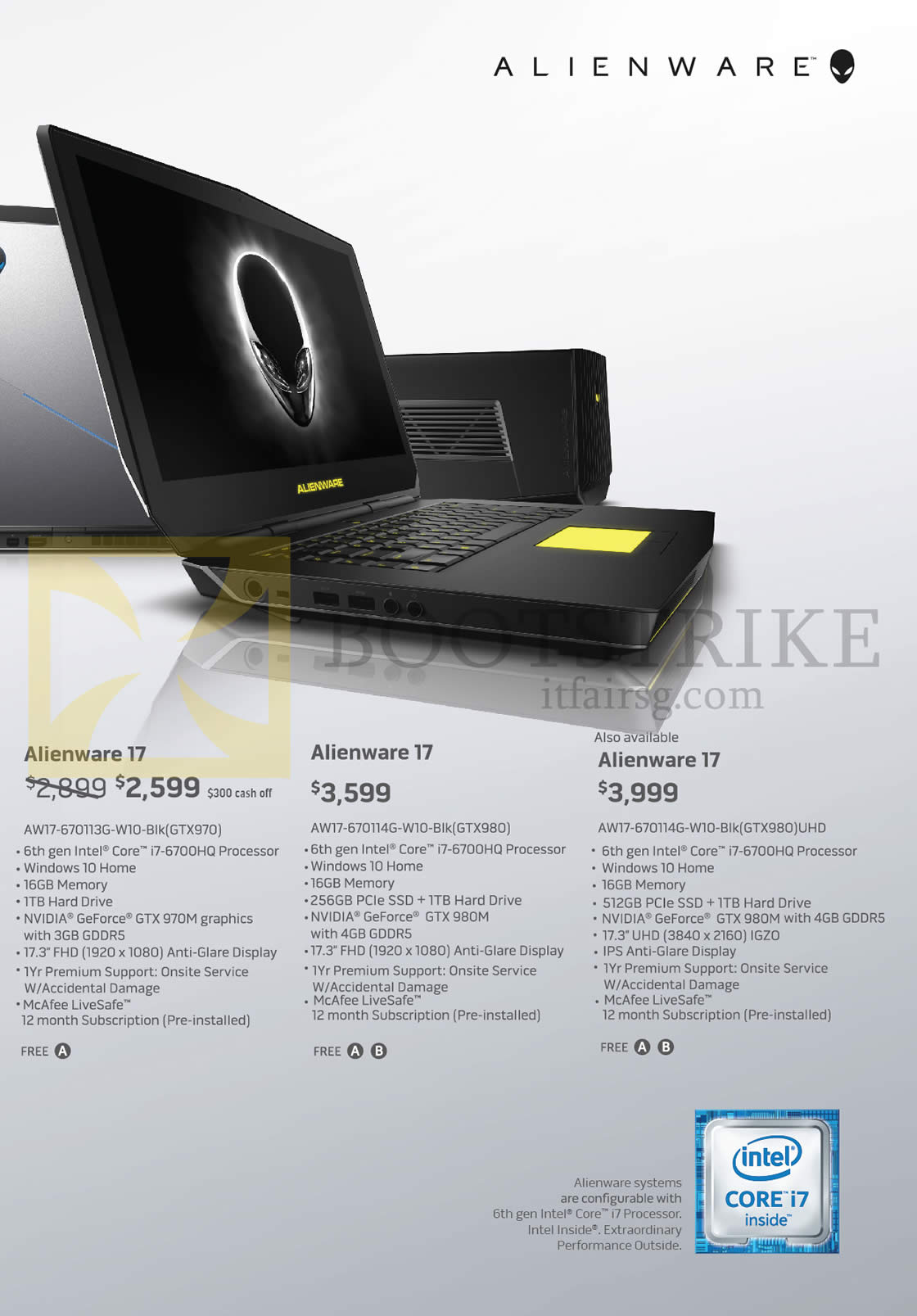 COMEX 2016 price list image brochure of Dell Notebooks Alienware 17 Series