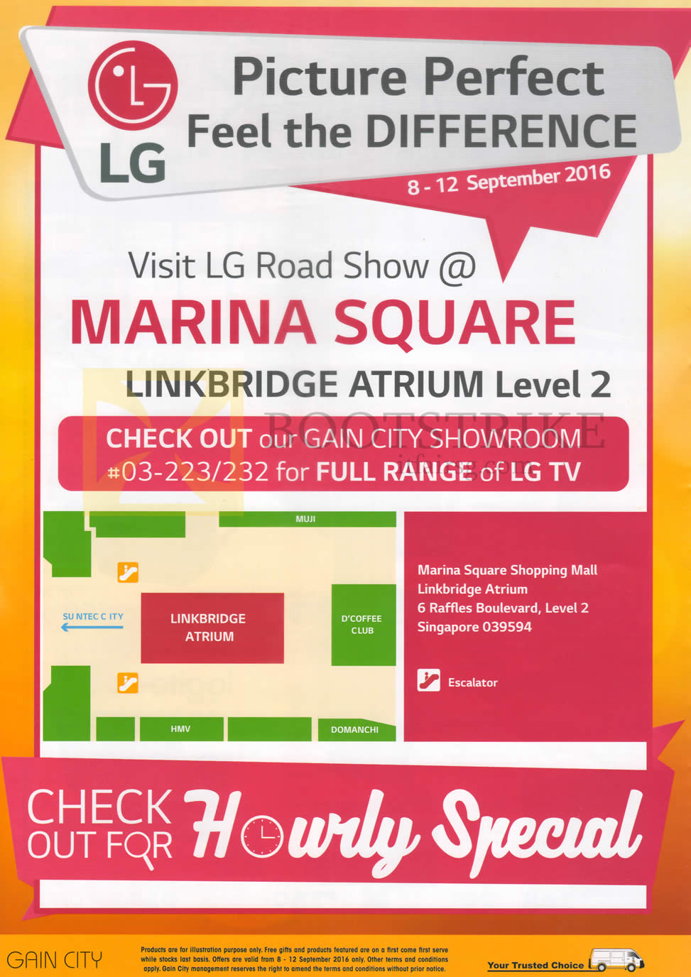 COMEX 2016 price list image brochure of Gain City LG Marina Square, Hourly Special