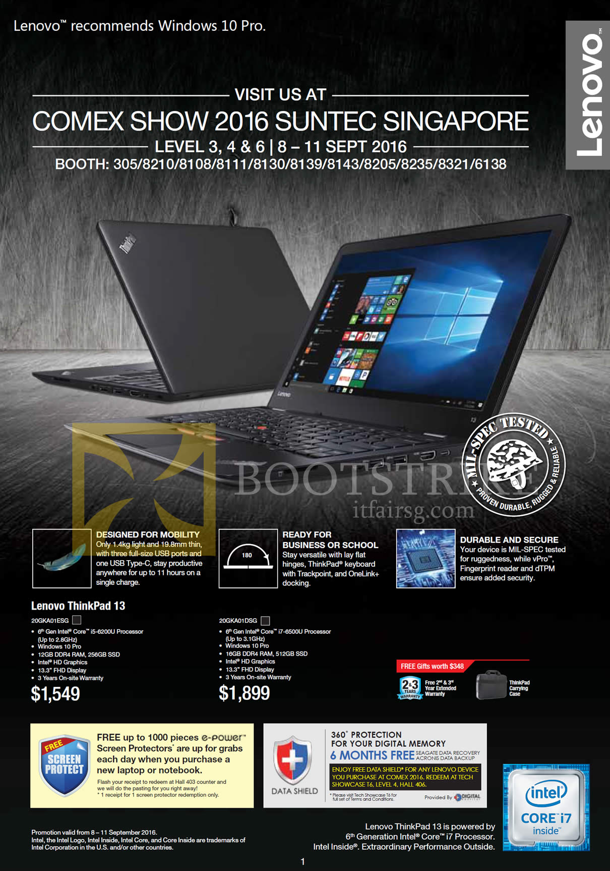 COMEX 2016 price list image brochure of Lenovo Notebooks Thinkpad 13