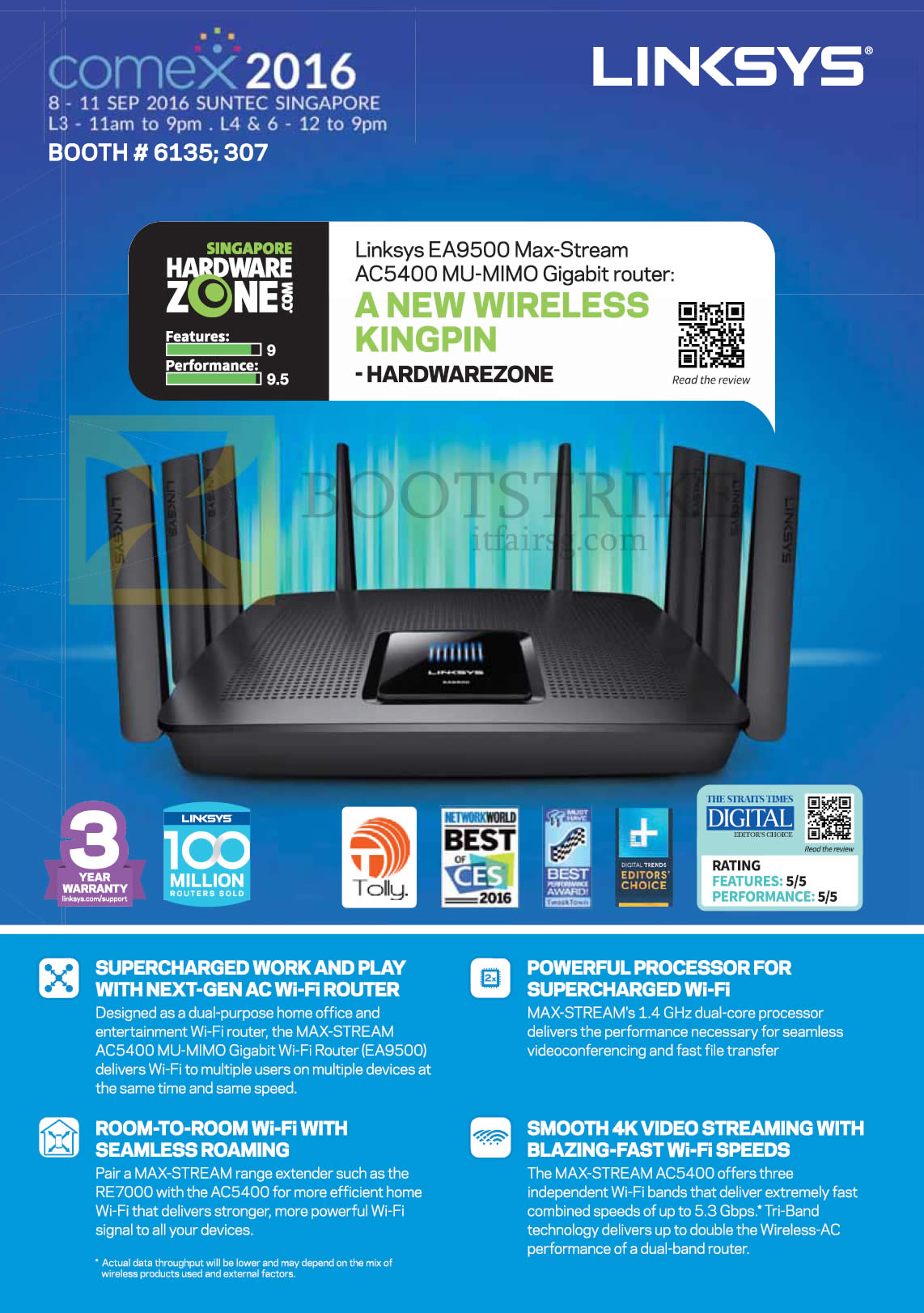 COMEX 2016 price list image brochure of Linksys Gigabit Router EA9500 Features