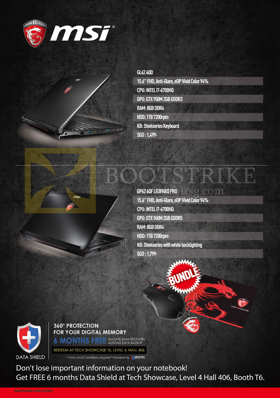 COMEX 2016 price list image brochure of MSI Notebooks GL62 60D, GP62 6QF Leopard Pro