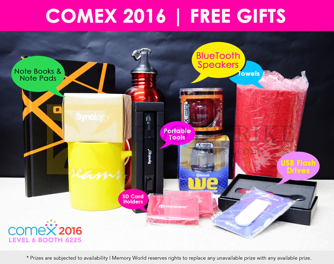 COMEX 2016 price list image brochure of Memory World Free Gifts