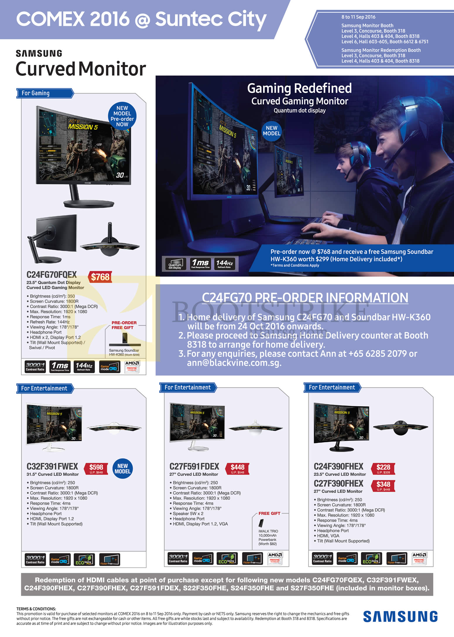 COMEX 2016 price list image brochure of Samsung Monitors LED C24FG70FQEX, C32F391FWEX, C27F591FDEX, C24F390FHEX, C27F390FHEX