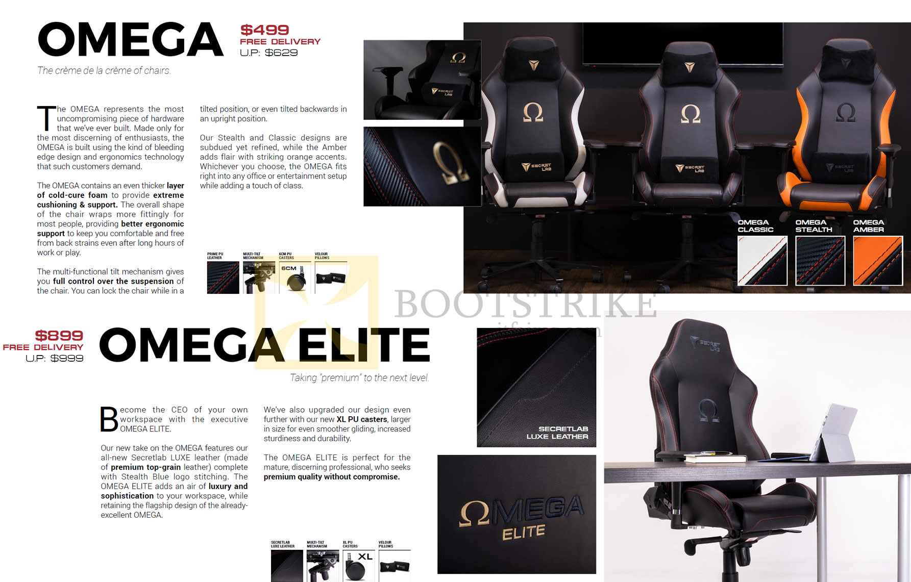 COMEX 2016 price list image brochure of Secretlab Chairs Omega, Omega Lite