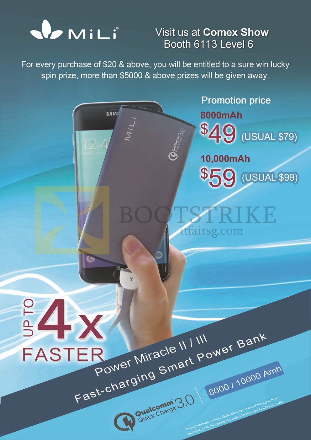 COMEX 2016 price list image brochure of Sprint-Cass Mili Powerbank 8000mAh, 10000mAh