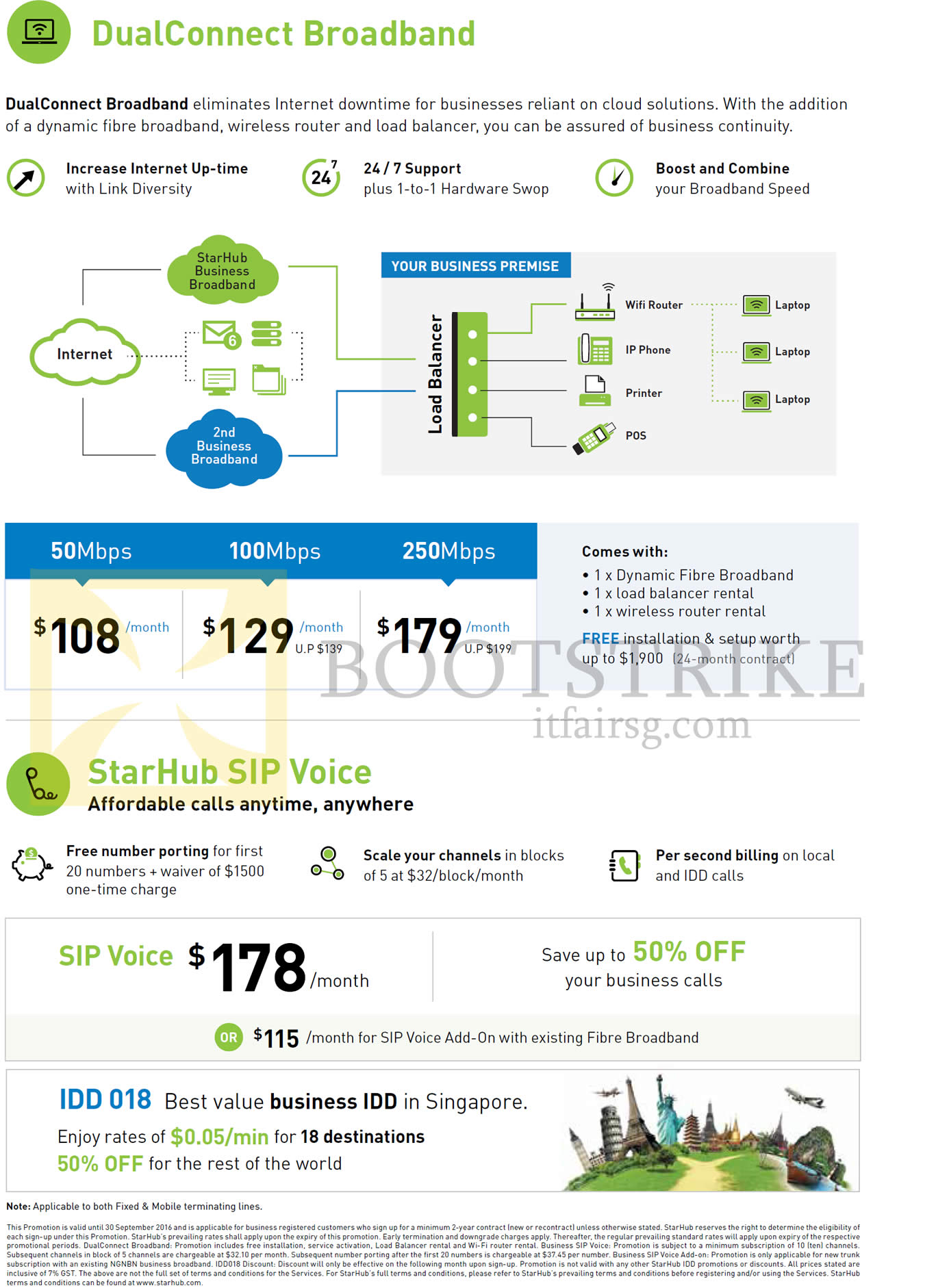 COMEX 2016 price list image brochure of StarHub Business DualConnect Broadband, SIP Voice