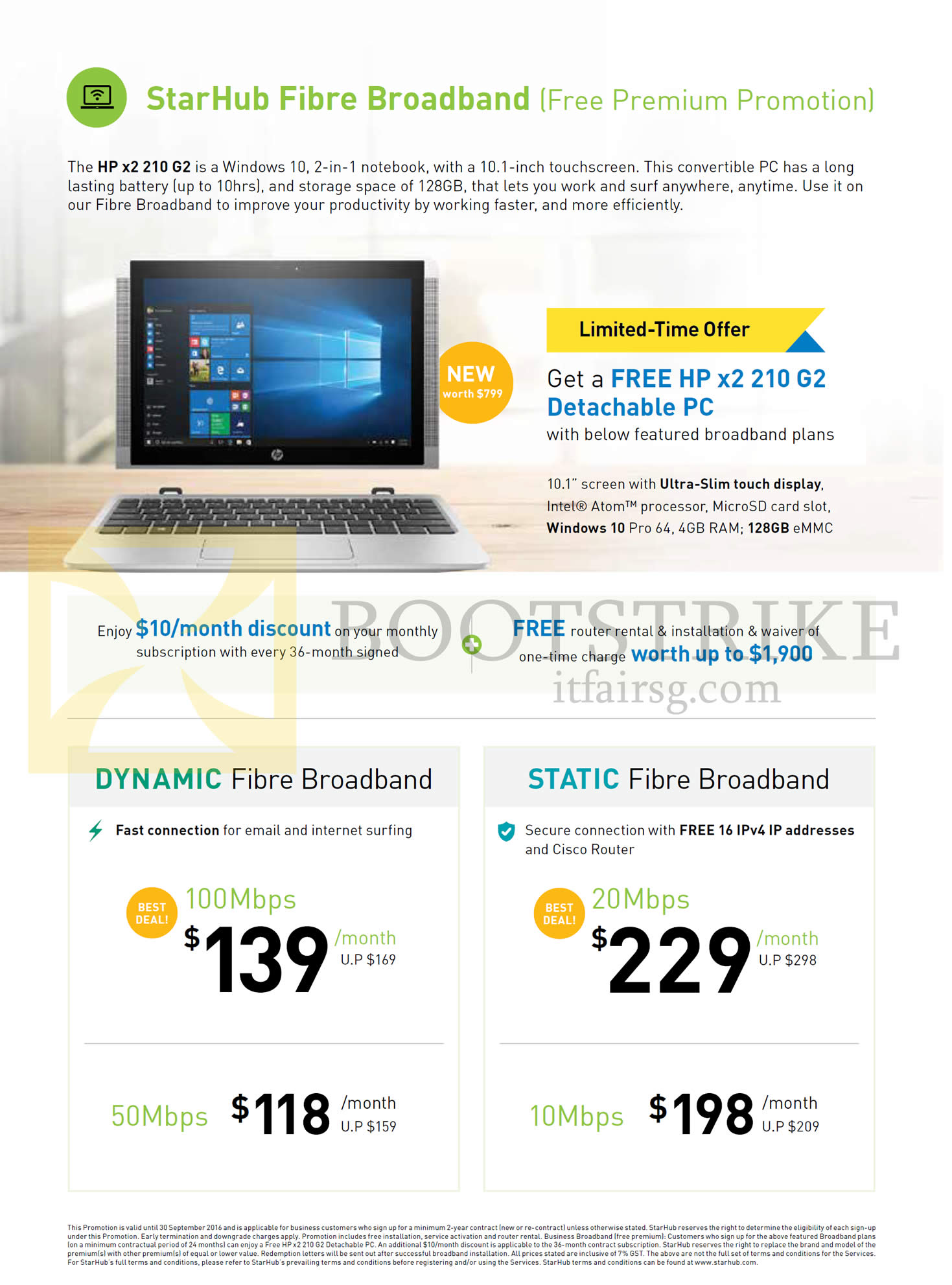COMEX 2016 price list image brochure of StarHub Business Fibre Broadband 139.00 Dynamic Fibre, 229.00 Static Fibre
