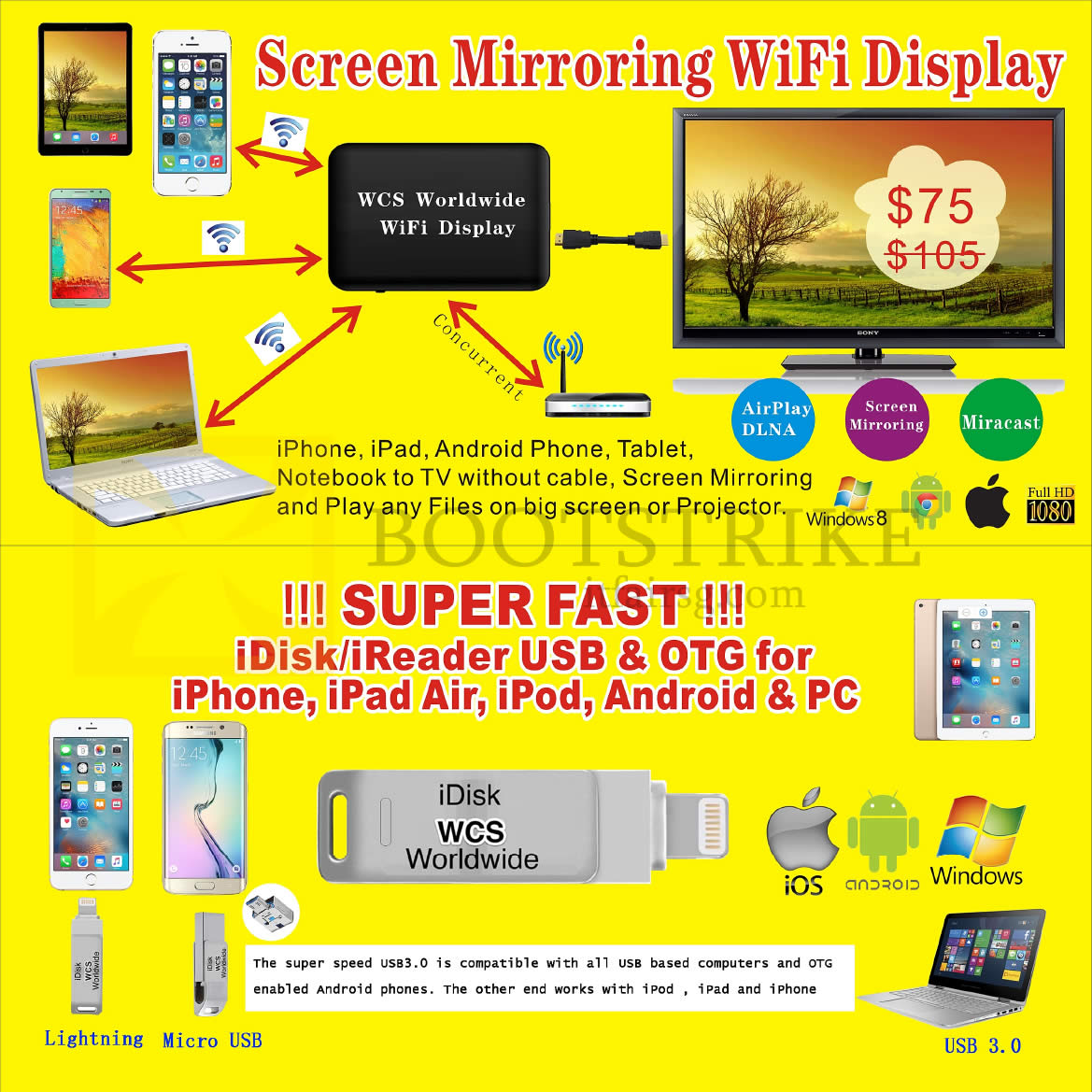 COMEX 2016 price list image brochure of Worldwide Computer Screen Mirroring Wifi Display, IDisk, IReader For IPhone, IPad Air