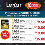 Lexar Professional SDHC, SDXC 16GB, 32GB, 64GB