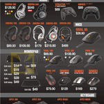 Steelseries Headphones, Mousepads, Mouse, Keyboards, Siberia 200, 840, 100, 150, 350, 650, 800, Stratus, Nimbus, Rival 95, 100, 300, 700, Apex 300, 350, M500, M800