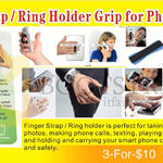 Worldwide Computer Finger Strap, Ring Holder Grip For Phone, Tablet