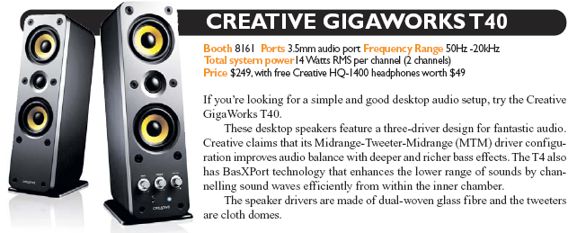 IT Show 2008 price list image brochure of Creative Gigaworks T40 Speakers