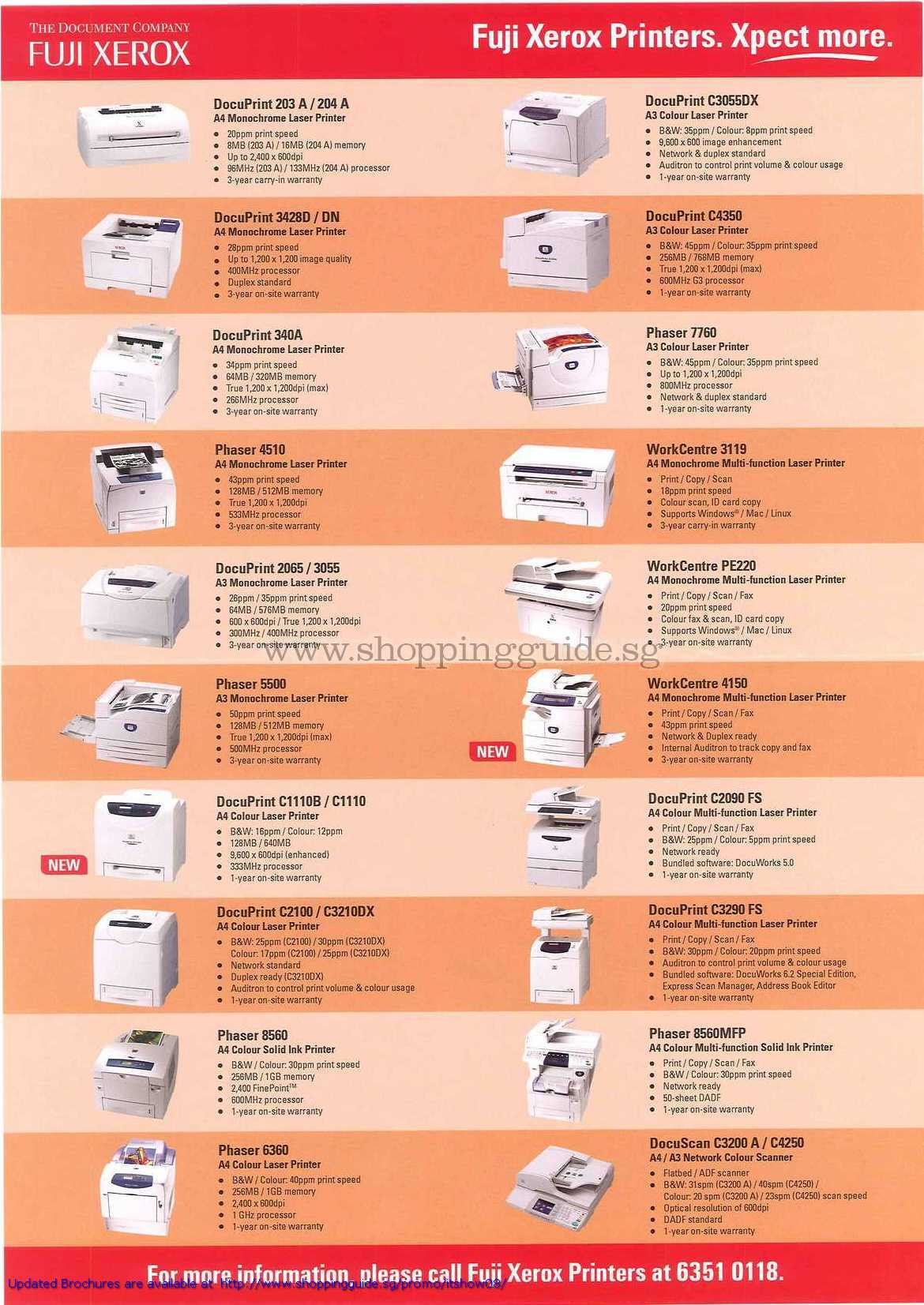 IT Show 2008 price list image brochure of Fuji Xerox DocuPrint Phaser WorkCentre DocuScan