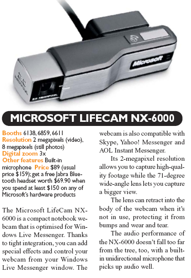IT Show 2008 price list image brochure of Microsoft LifeCam Webcam NX 6000