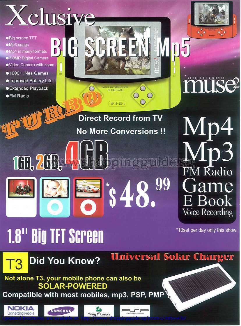 IT Show 2008 price list image brochure of Muse Mp5 Player FM Radio