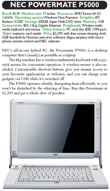 IT Show 2008 price list image brochure of NEC Notebook Powermate P5000