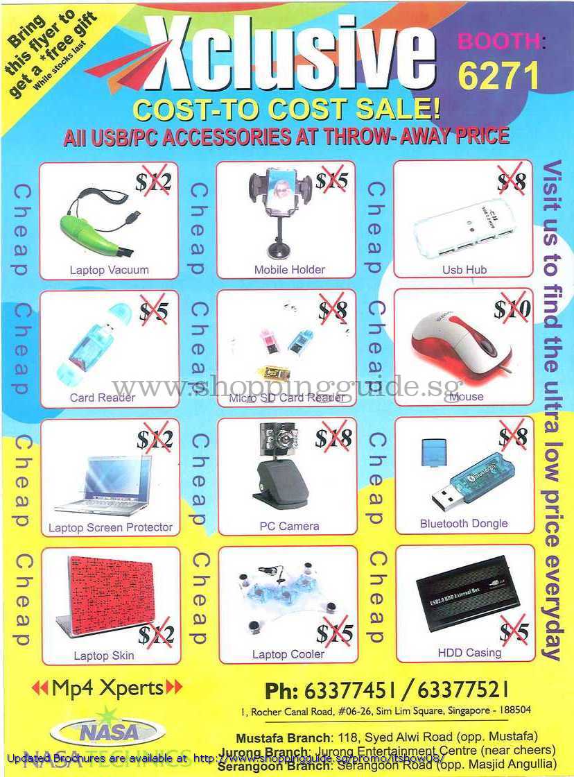 IT Show 2008 price list image brochure of Nasa USB Card Reader Mouse Bluetooth Camera Vacuum Cooler