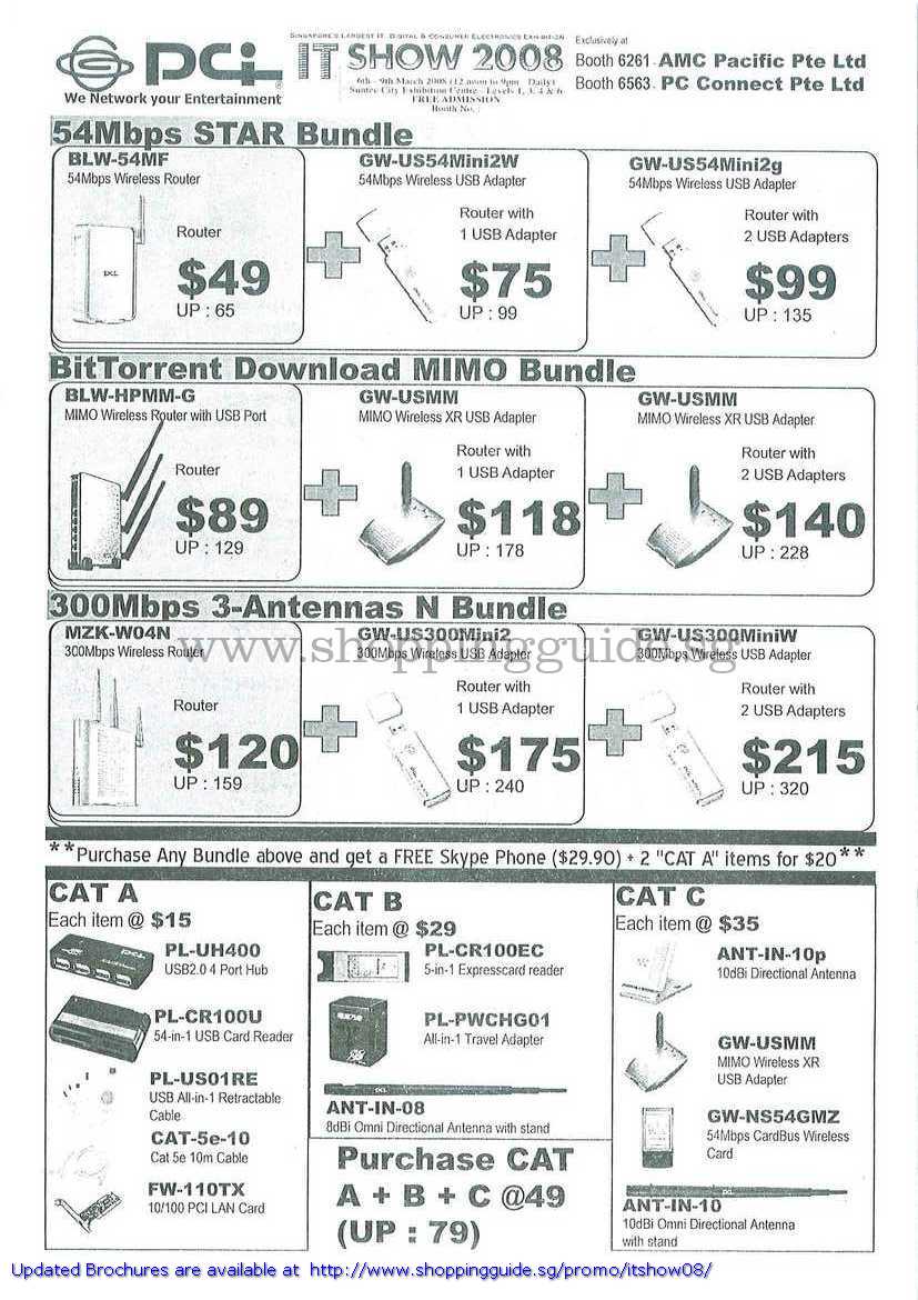 IT Show 2008 price list image brochure of PCI Network Wireless Router Adapter Mimo Card Reader Antenna