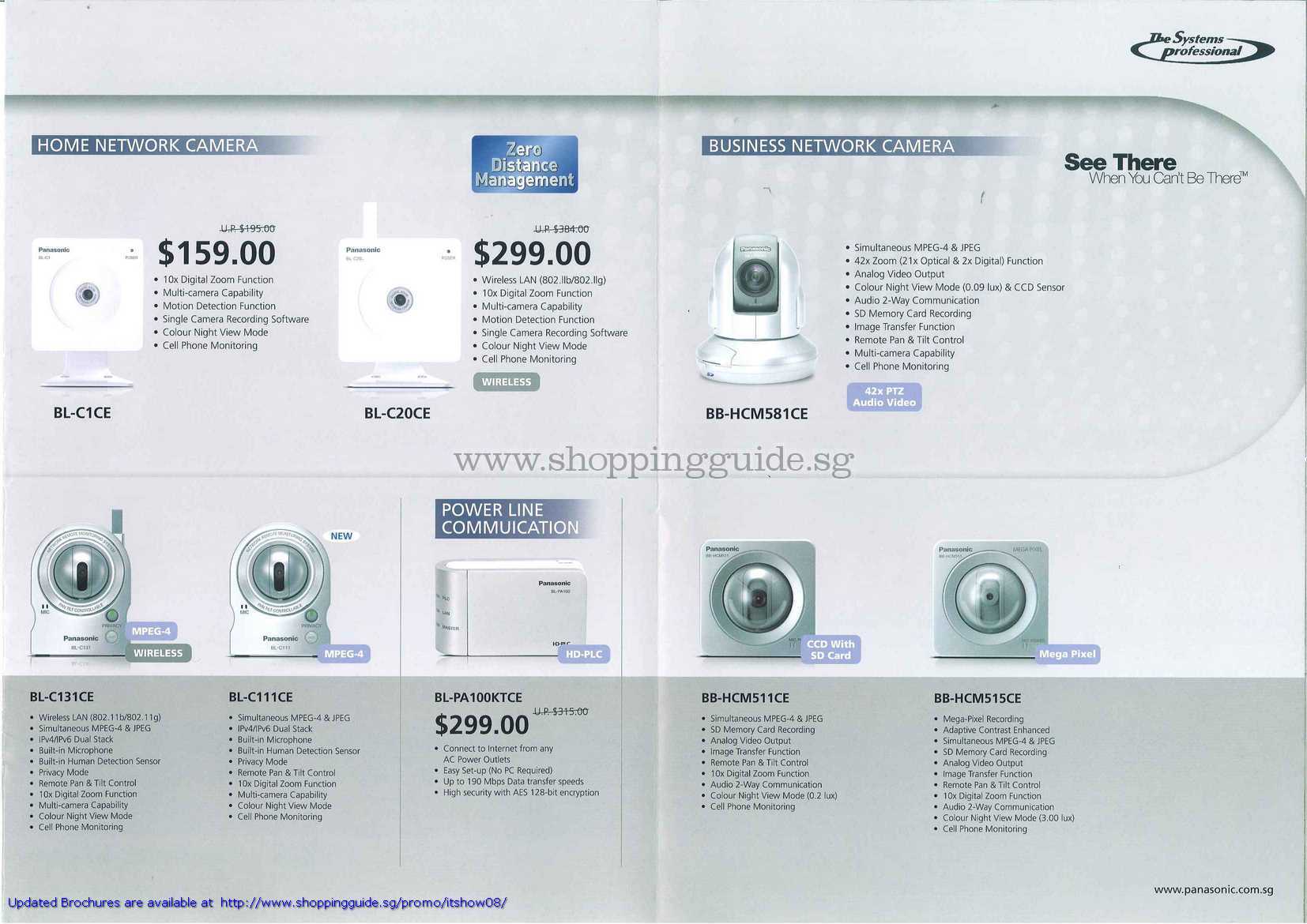 IT Show 2008 price list image brochure of Panasonic Network Camera BL Powerline