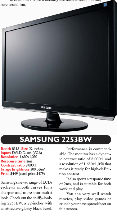 IT Show 2008 price list image brochure of Samsung 2253W LCD Monitor