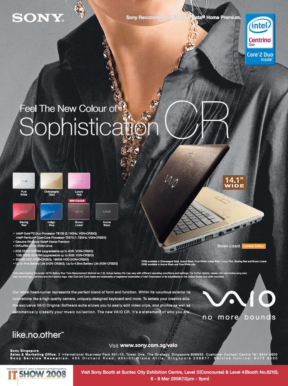 IT Show 2008 price list image brochure of Sony Vaio Notebook CR35 CR32