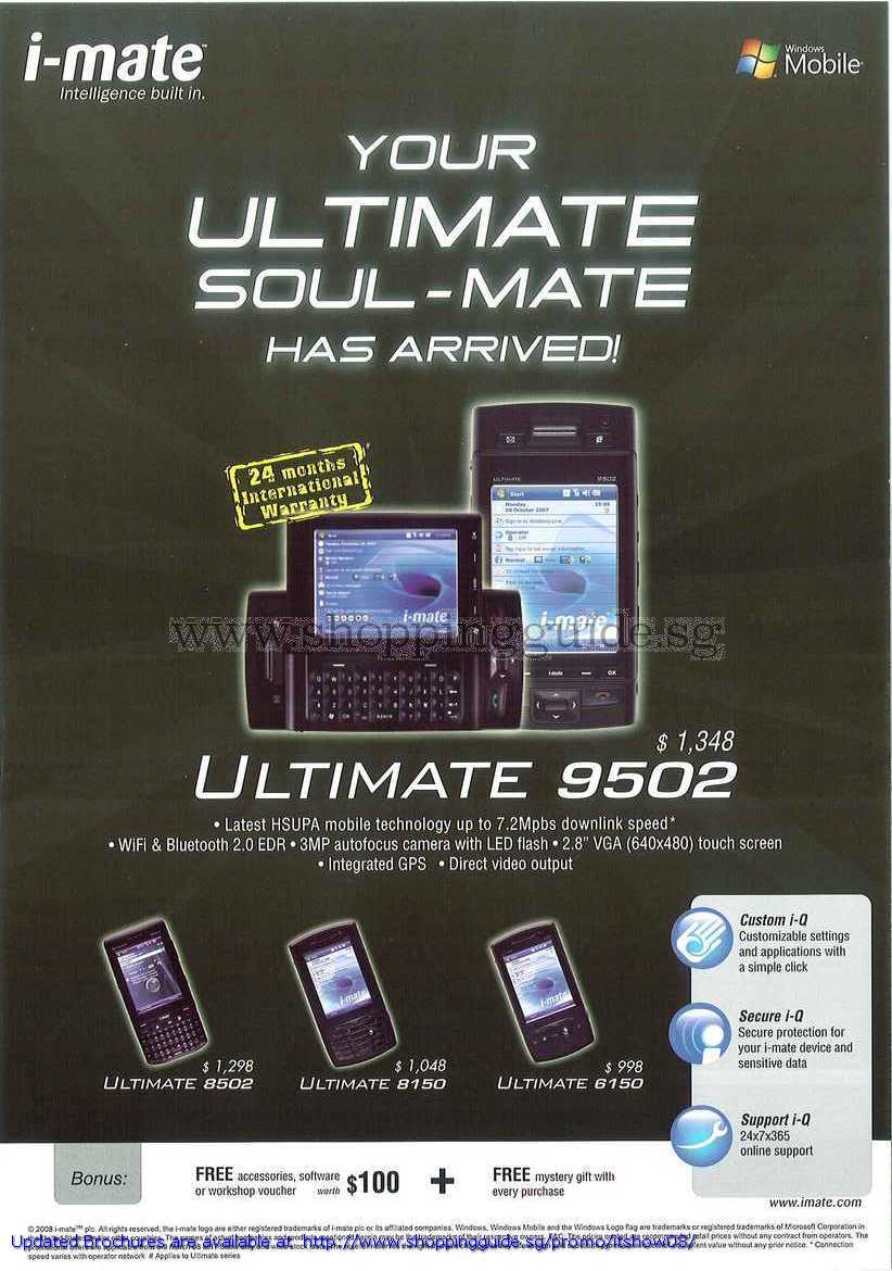 IT Show 2008 price list image brochure of I-mate Ultimate 9502 8502 8150 6150