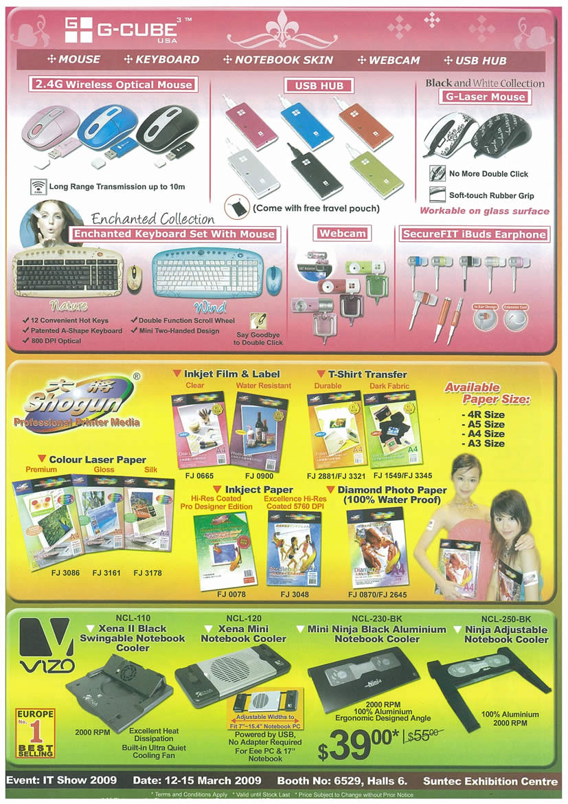 IT Show 2009 price list image brochure of A4Tech G-Cube Shogun Vizo (tclong)
