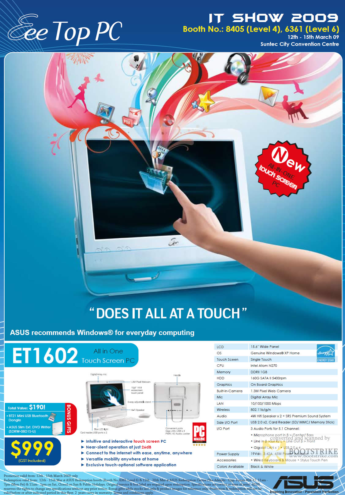 IT Show 2009 price list image brochure of ASUS EEE ET1602 Top PC