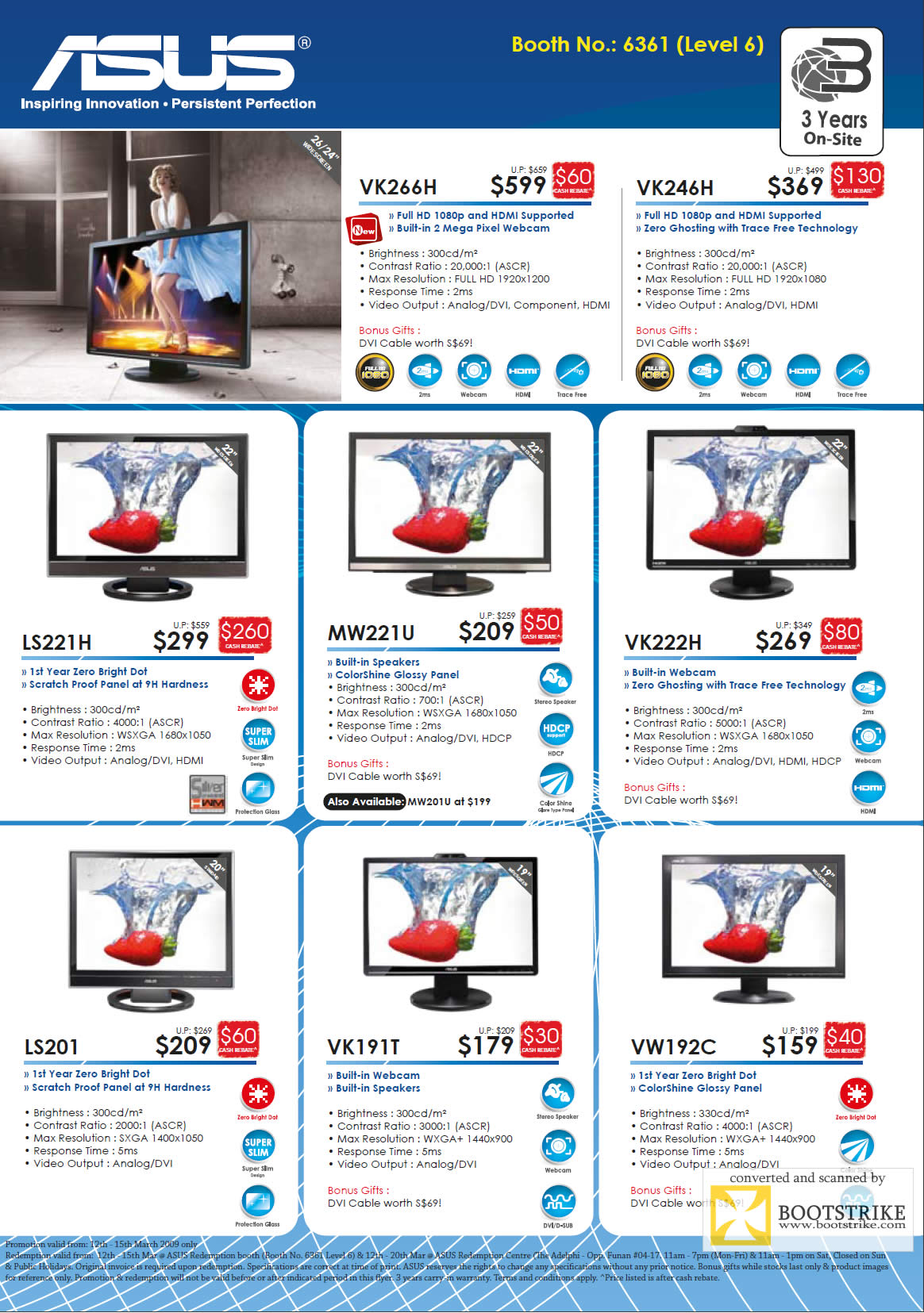 IT Show 2009 price list image brochure of ASUS LCD Monitors