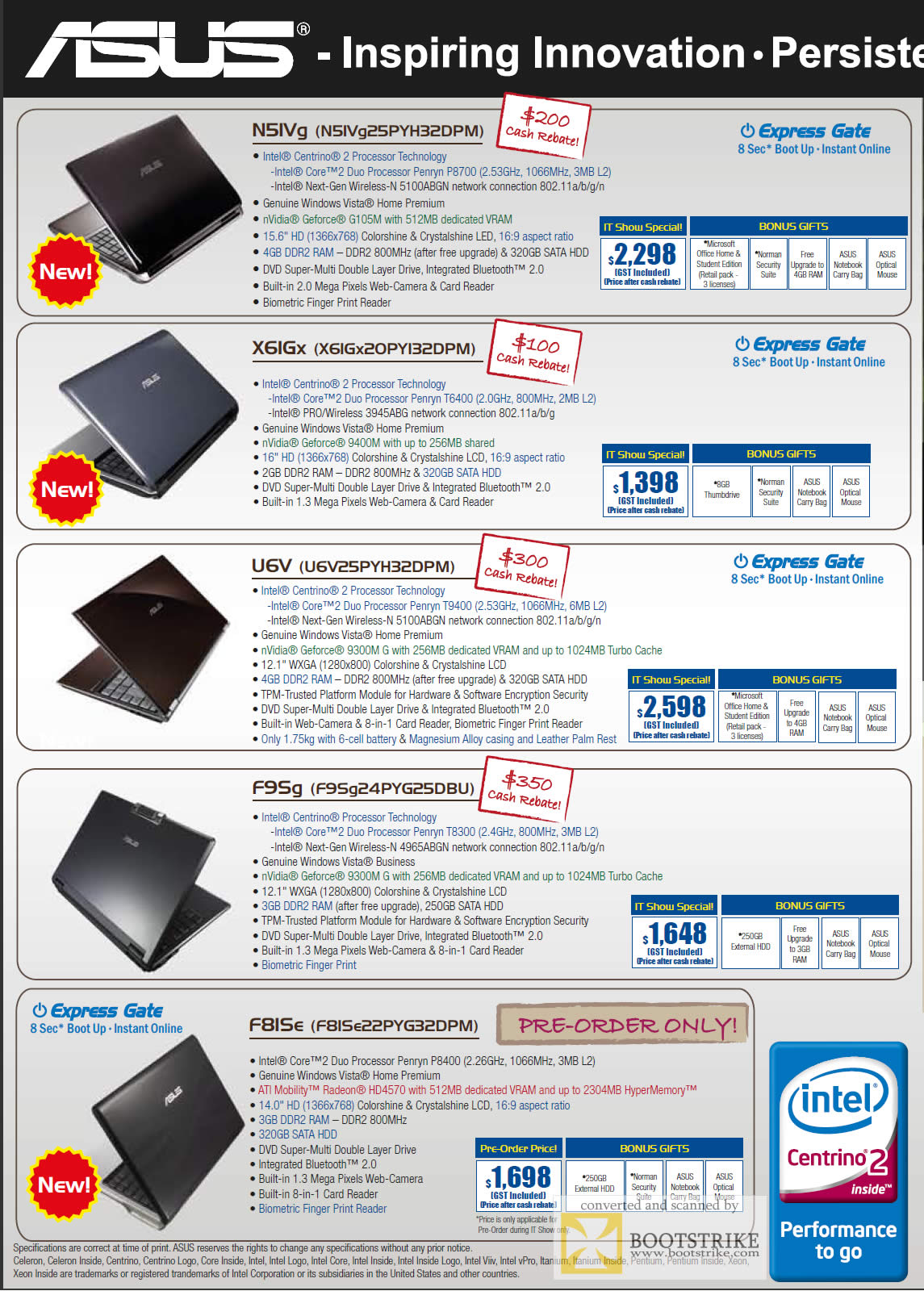 IT Show 2009 price list image brochure of ASUS Laptops 2