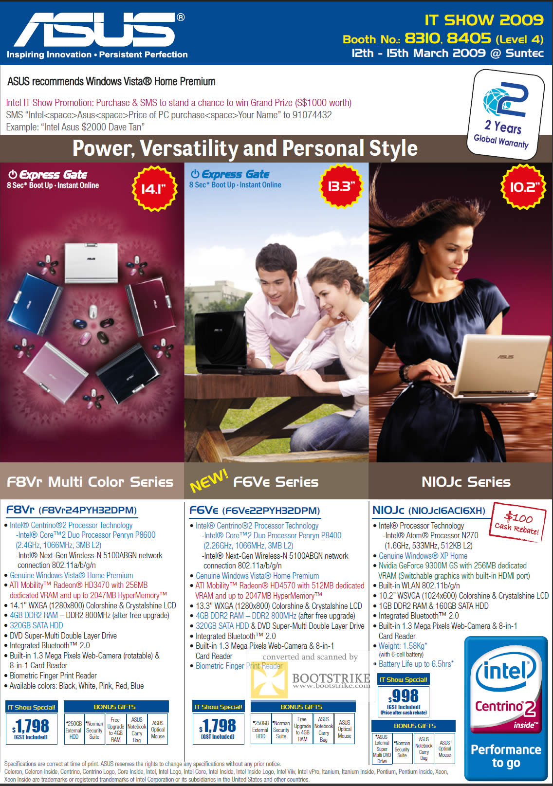 IT Show 2009 price list image brochure of ASUS Laptops