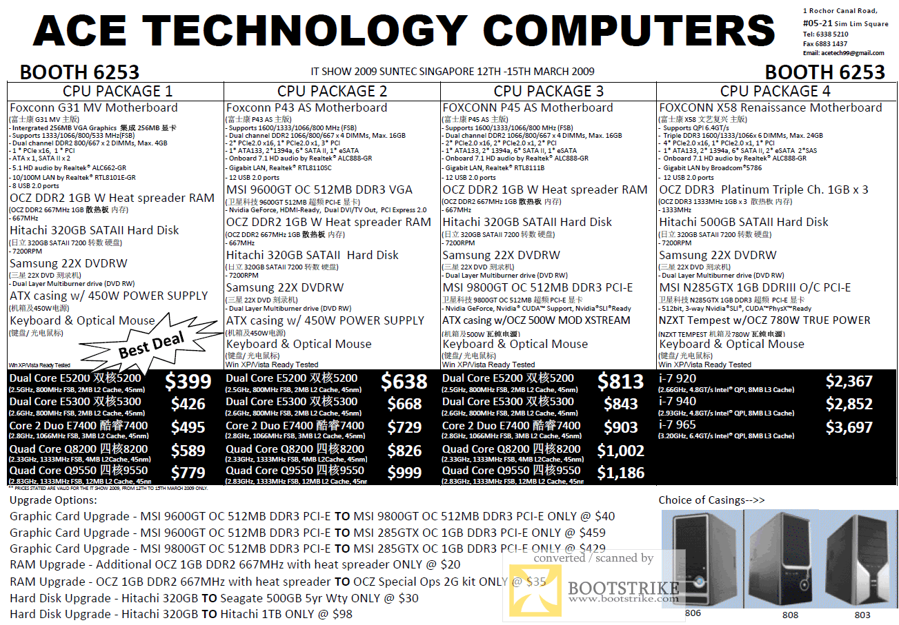IT Show 2009 price list image brochure of Ace Technology Computers