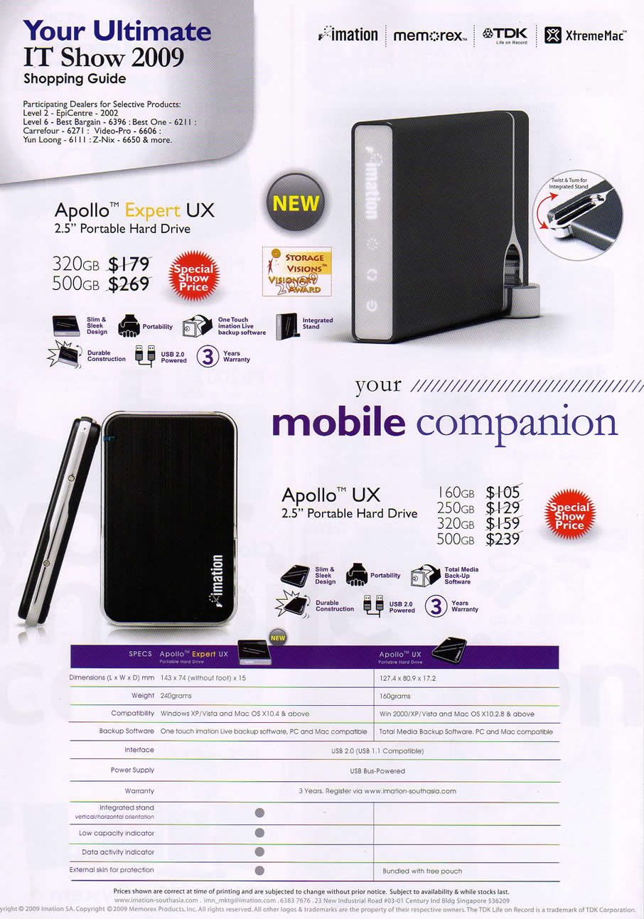IT Show 2009 price list image brochure of Apollo Portable Hard Drive (coldfreeze)