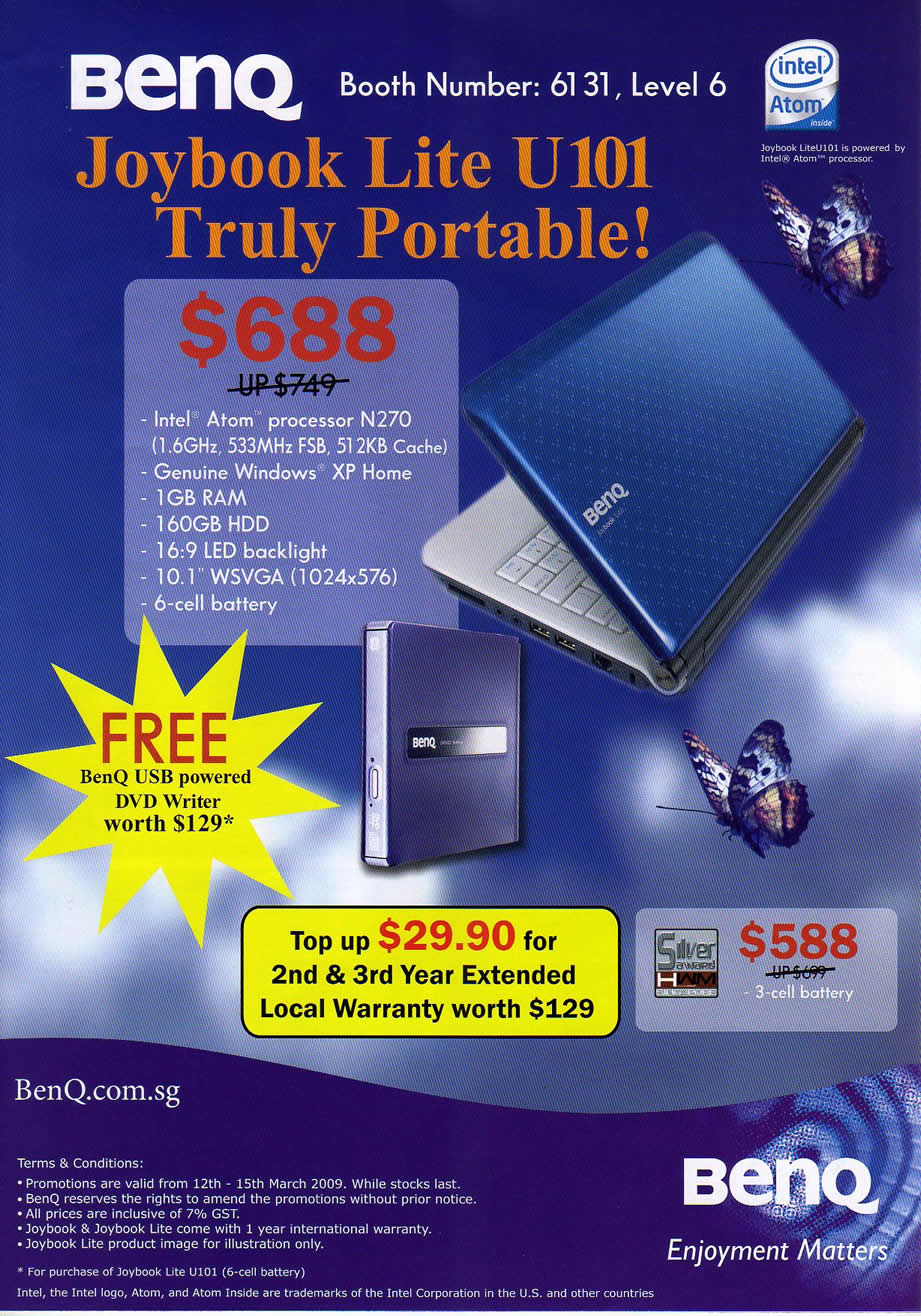 IT Show 2009 price list image brochure of BenQ Joybook (coldfreeze)
