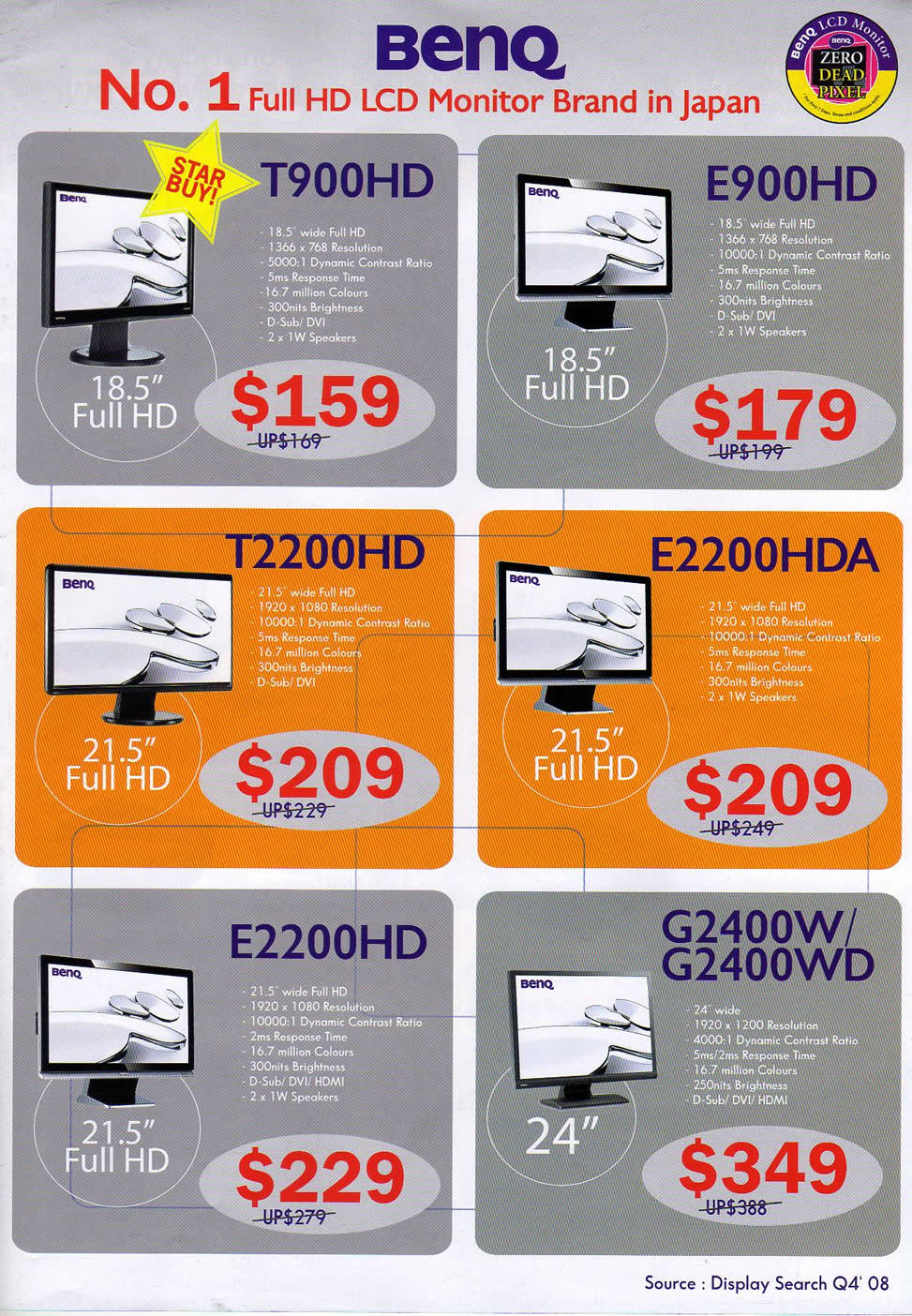 IT Show 2009 price list image brochure of BenQ LCD Monitors (coldfreeze)