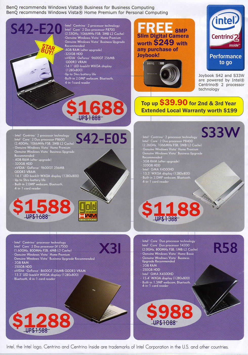 IT Show 2009 price list image brochure of BenQ Notebooks (coldfreeze)